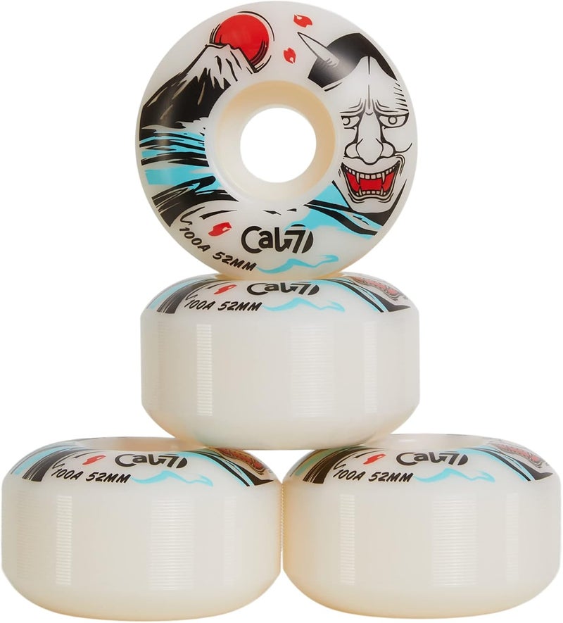 Cal 7 Catch-22 Skateboard Wheels, 52mm & 100A, Black & White Design, Great for Trick, Street & More - Image 4